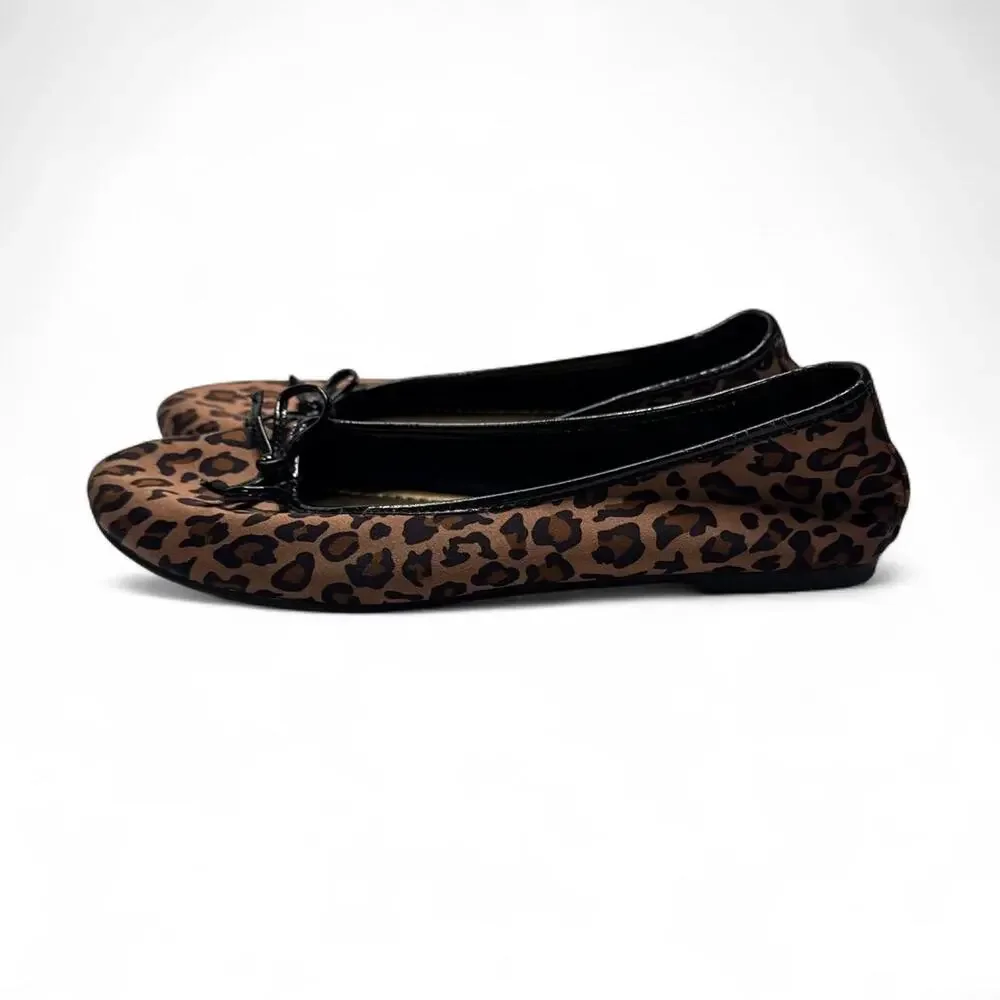 American Eagle Y2K 2000s Leopard print ballet flats with bow detail size 5 1/2